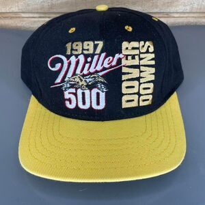 Vintage 1997 Miller 500 Snapback Hat – NASCAR Dover Downs – American Needle